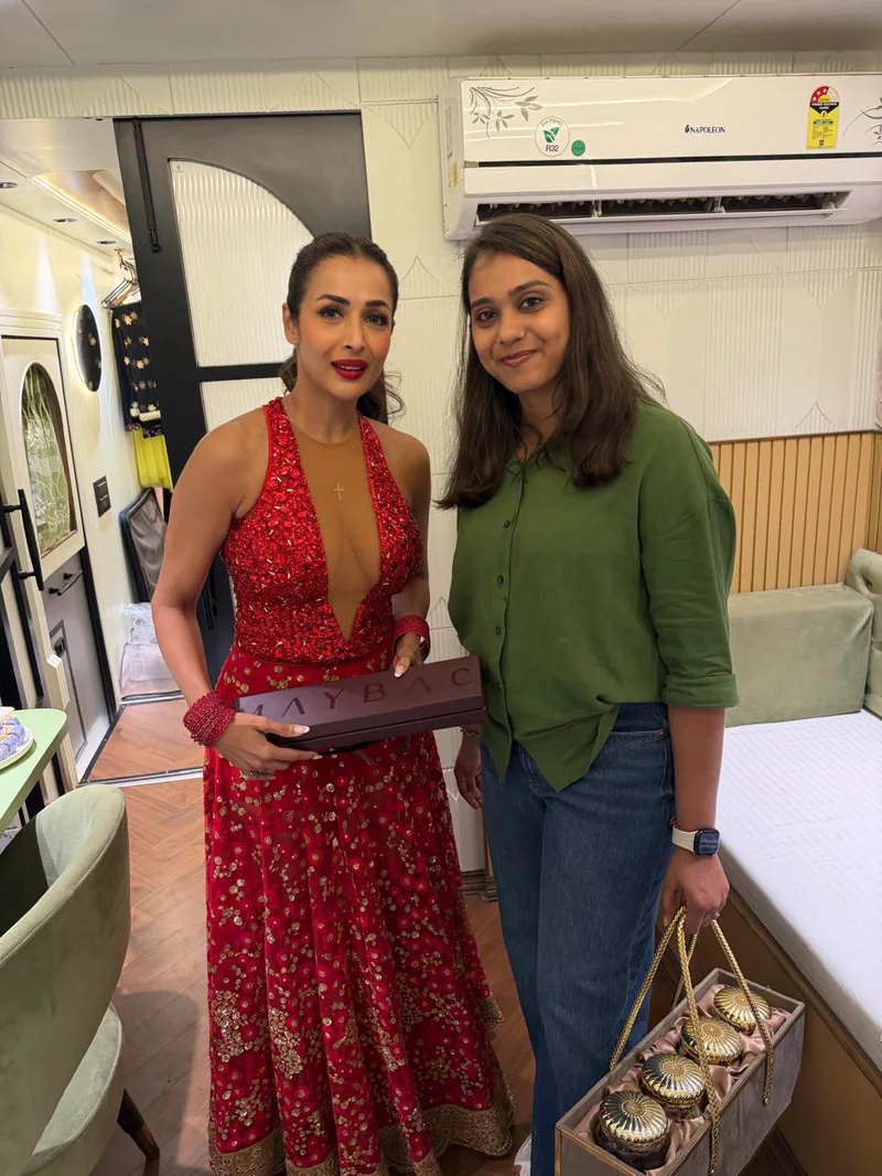 A celebrity guest with a Maybac hamper