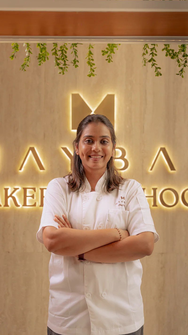 Rutu Kachadiya, founder of Maybac, in chef whites