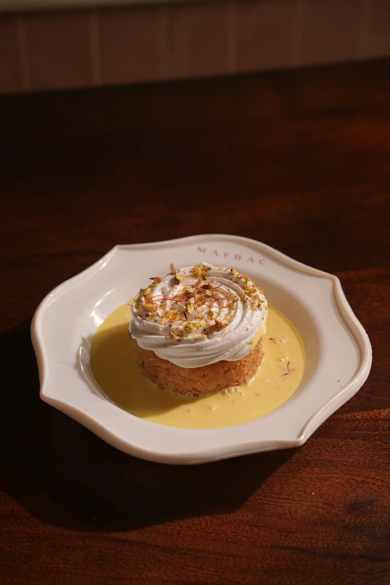 Tres leches cake soaked in milk
